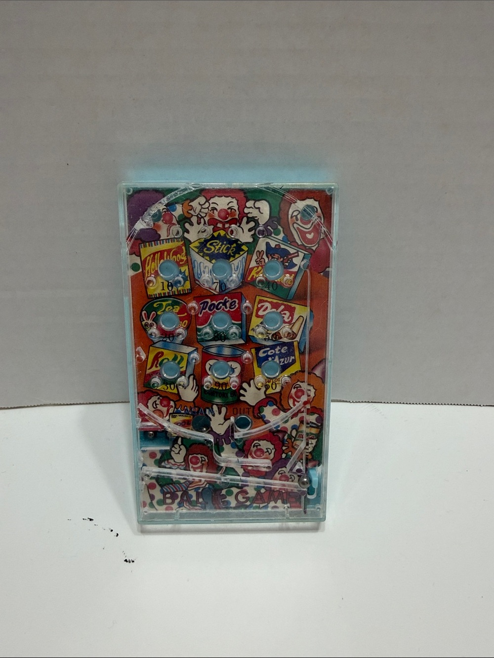 Handheld Clown Pinball Game - Aqua Clear Casing